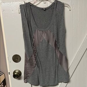 Bordeaux Silver Asymmetrical Tank Top